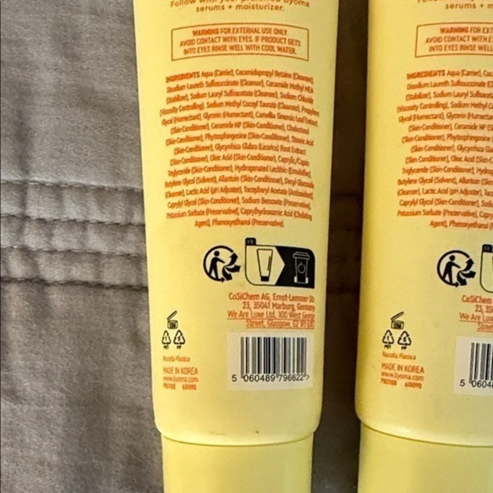Lot of 2 BYOMA Creamy Jelly Cleanser Travel Size 60ml 2.02 fl oz Each Hydrate‎